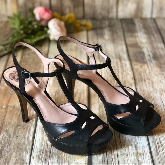 Vince Camuto Shoes - EUC VINCE CAMUTO Black Leather Platform Heels -9.5